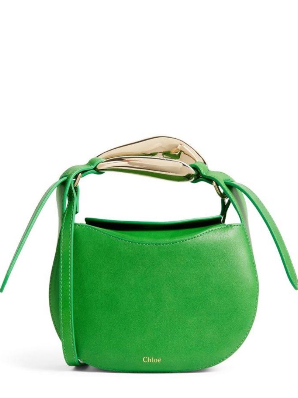Chloé Bag Green Leather Shoulder Bag Kiss